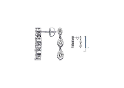 Rhodium Plated | Trilogy Collection Earrings